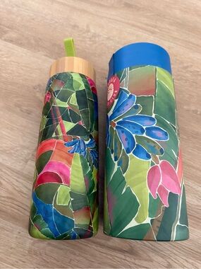 FARM Rio Multi Floral Insulated Bottle with Blue and Lime Accents
